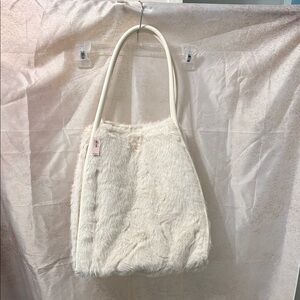 Elegant Cream Faux Fur Tote Bag